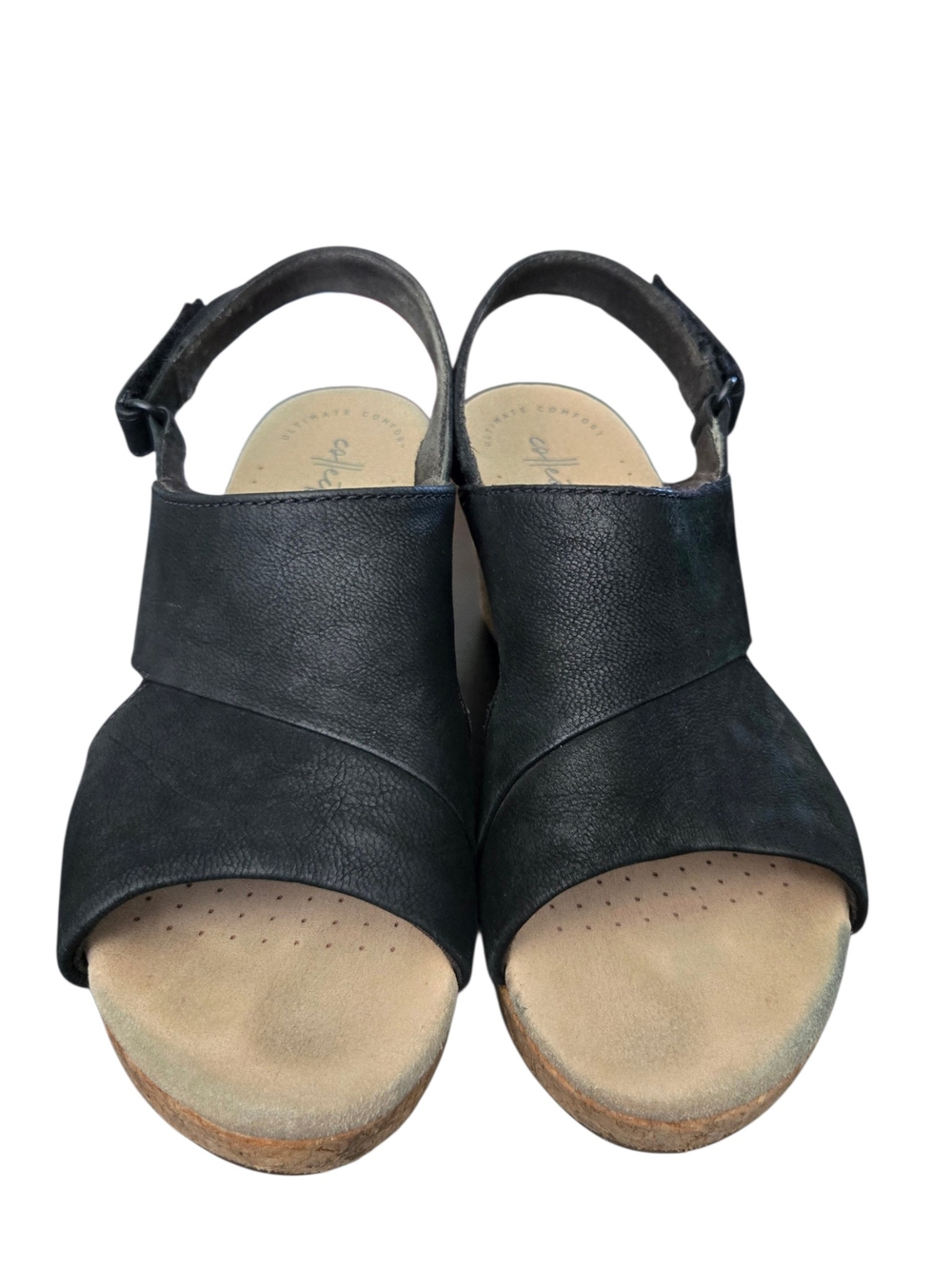 Clarks Black Leather Slingback Sandals